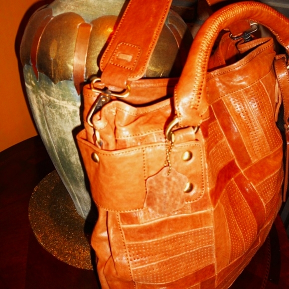 ROXBURY Patchwork Leather BRN. Satchel~NWOT $399 - Picture 7 of 8